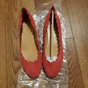 New J.Crew Red Ballet Flats